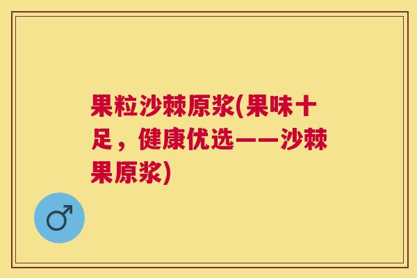 果粒沙棘原浆(果味十足，健康优选——沙棘果原浆)