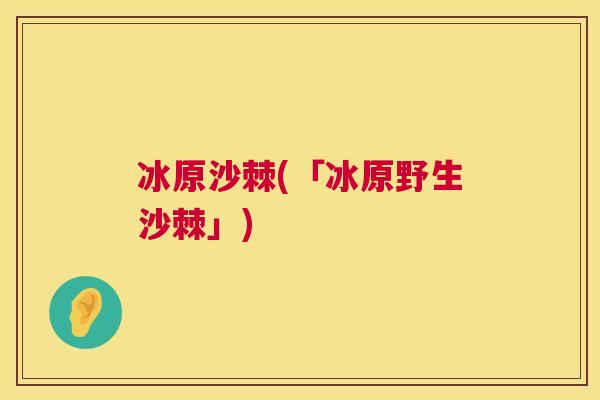冰原沙棘(「冰原野生沙棘」)