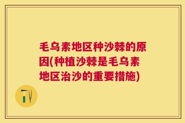 毛乌素地区种沙棘的原因(种植沙棘是毛乌素地区治沙的重要措施)