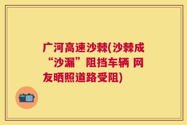 广河高速沙棘(沙棘成“沙漏”阻挡车辆 网友晒照道路受阻)