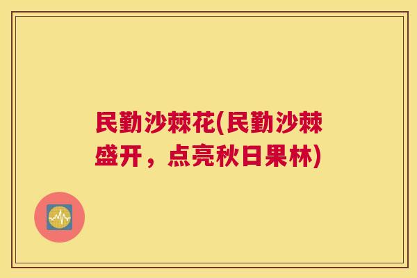 民勤沙棘花(民勤沙棘盛开,点亮秋日果林)
