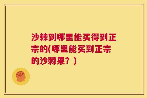 沙棘到哪里能买得到正宗的(哪里能买到正宗的沙棘果？)