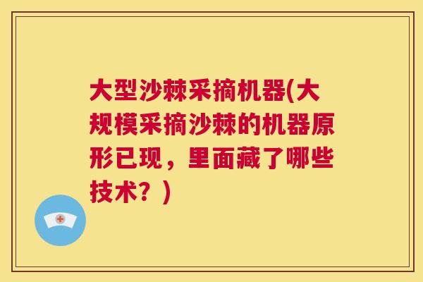 大型沙棘采摘机器(大规模采摘沙棘的机器原形已现,里面藏了哪些技术?)
