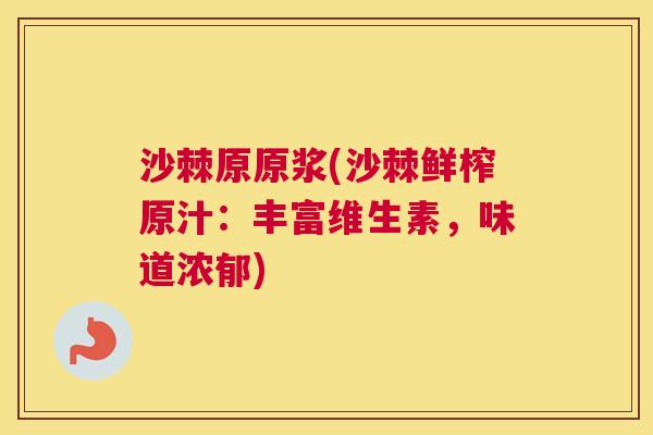 沙棘原原浆(沙棘鲜榨原汁：丰富维生素，味道浓郁)