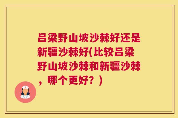 吕梁野山坡沙棘好还是新疆沙棘好(比较吕梁野山坡沙棘和新疆沙棘,哪个更好?)