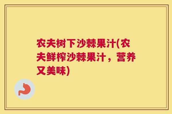 农夫树下沙棘果汁(农夫鲜榨沙棘果汁，营养又美味)