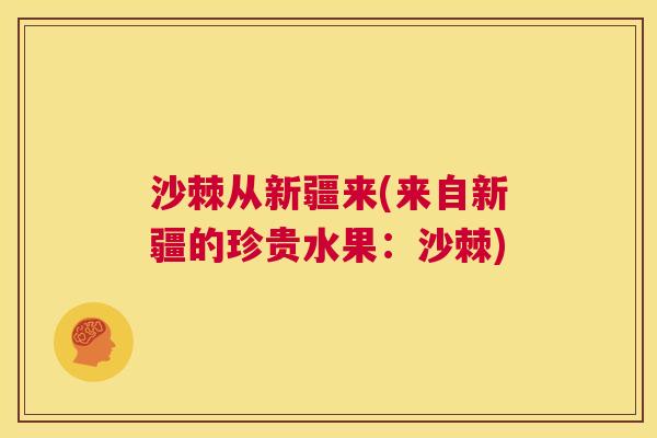 沙棘从新疆来(来自新疆的珍贵水果：沙棘)