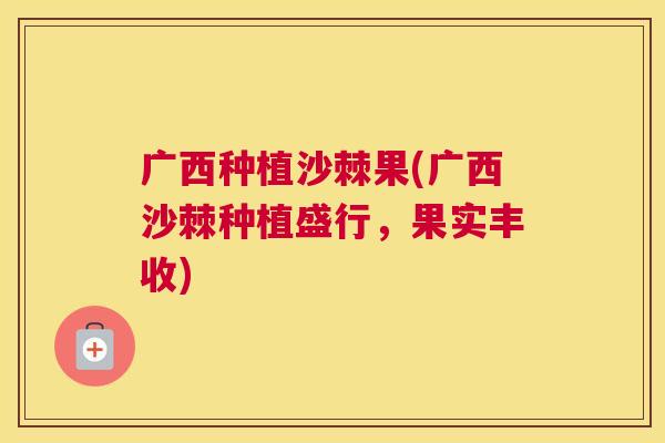 广西种植沙棘果(广西沙棘种植盛行，果实丰收)