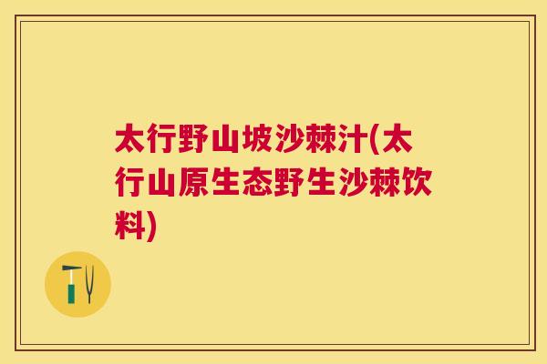 太行野山坡沙棘汁(太行山原生态野生沙棘饮料)