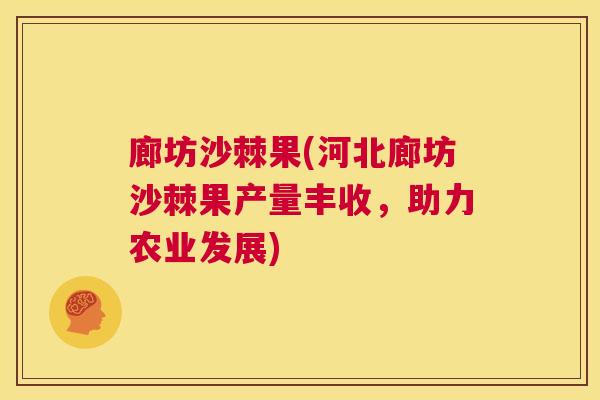 廊坊沙棘果(河北廊坊沙棘果产量丰收，助力农业发展)