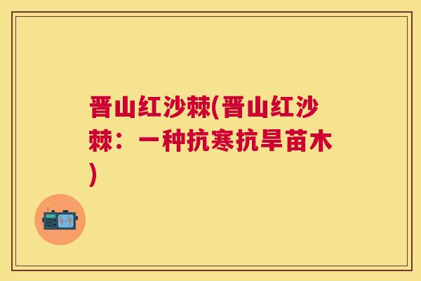 晋山红沙棘(晋山红沙棘：一种抗寒抗旱苗木)