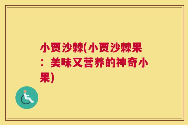 小贾沙棘(小贾沙棘果:美味又营养的神奇小果) 小贾沙棘(小贾沙棘果:美味又营养的神奇小果)
