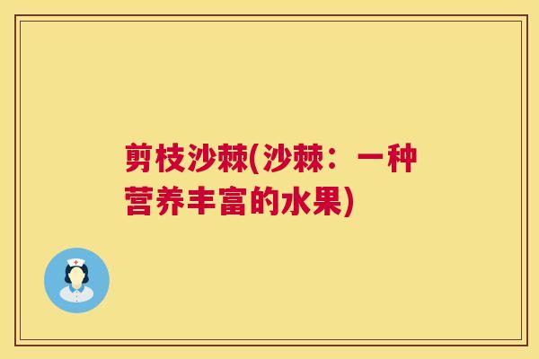 剪枝沙棘(沙棘：一种营养丰富的水果)