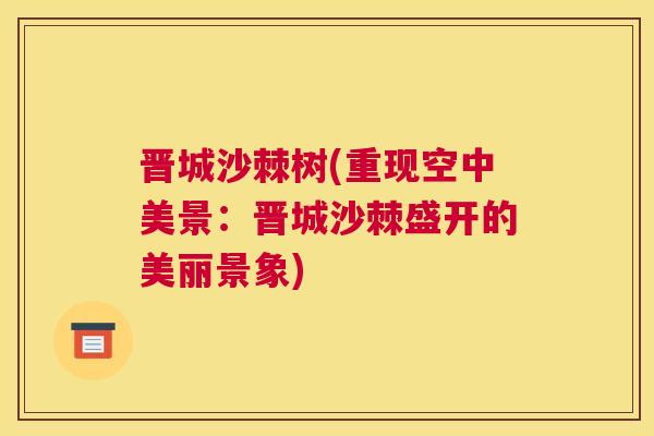 晋城沙棘树(重现空中美景：晋城沙棘盛开的美丽景象)