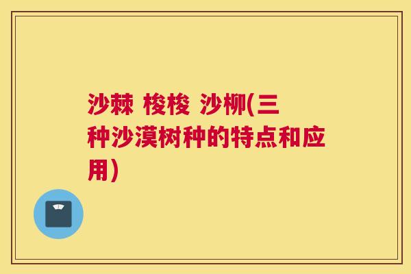 沙棘 梭梭 沙柳(三种沙漠树种的特点和应用)
