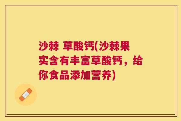 沙棘 草酸钙(沙棘果实含有丰富草酸钙，给你食品添加营养)