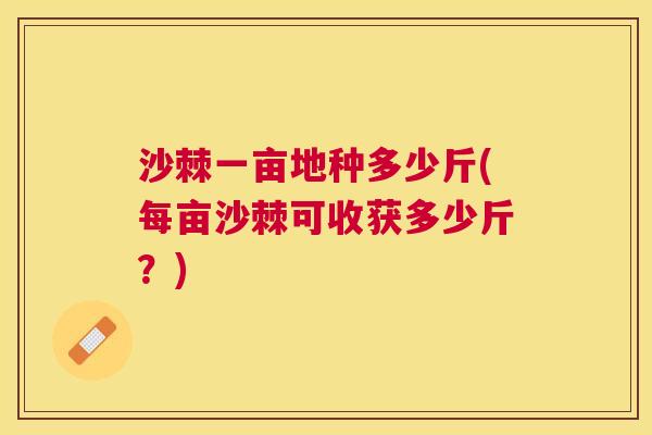 沙棘一亩地种多少斤(每亩沙棘可收获多少斤？)