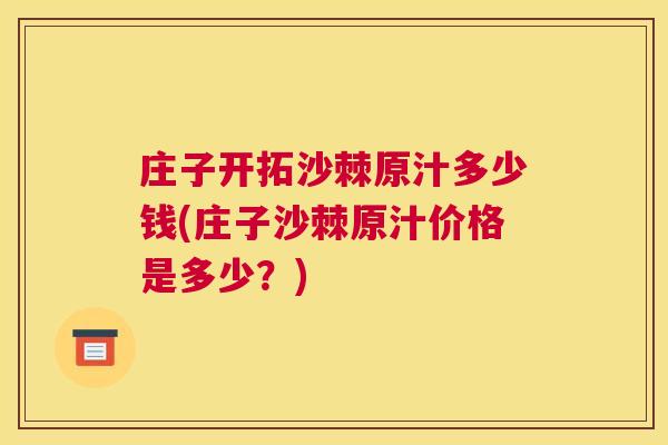 庄子开拓沙棘原汁多少钱(庄子沙棘原汁价格是多少？)