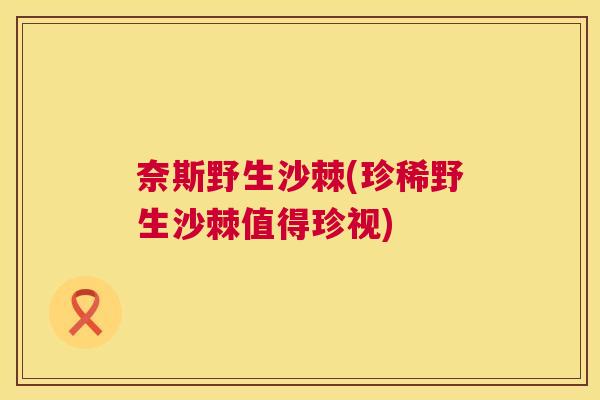 奈斯野生沙棘(珍稀野生沙棘值得珍视)