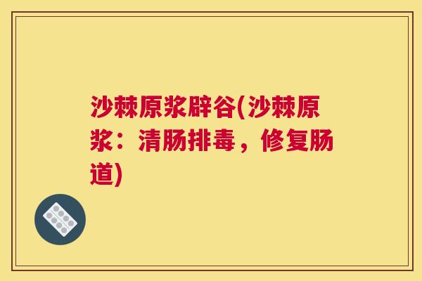 沙棘原浆辟谷(沙棘原浆：清肠排毒，修复肠道)