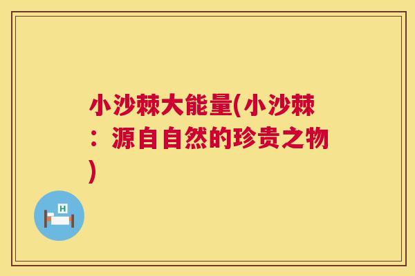 小沙棘大能量(小沙棘：源自自然的珍贵之物)