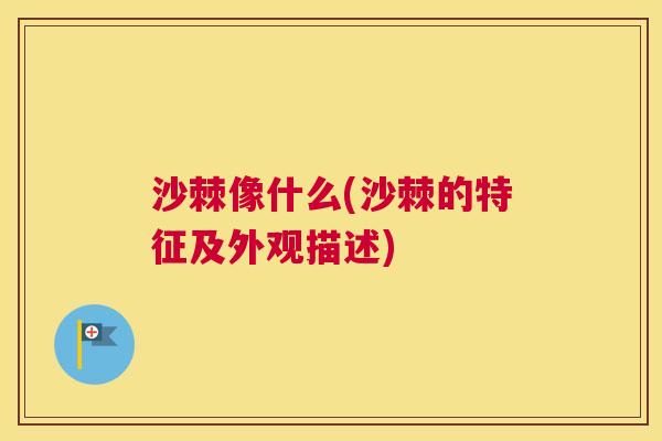 沙棘像什么(沙棘的特征及外观描述)