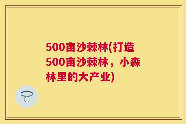 500亩沙棘林(打造500亩沙棘林，小森林里的大产业)
