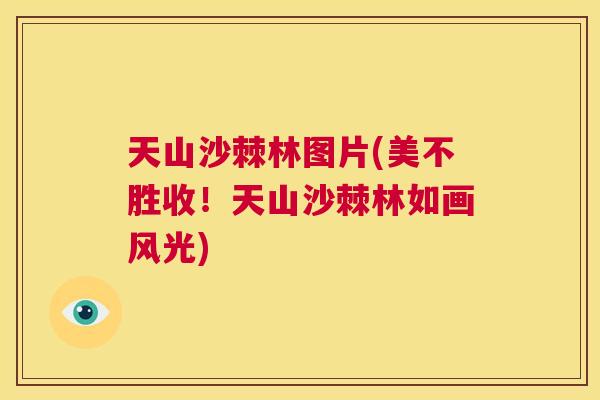 天山沙棘林图片(美不胜收！天山沙棘林如画风光)