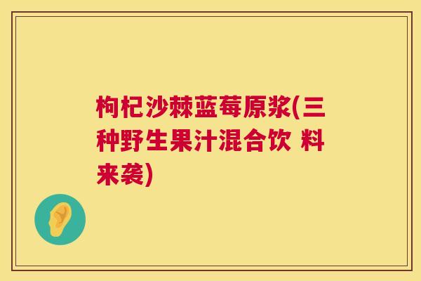 枸杞沙棘蓝莓原浆(三种野生果汁混合饮 料来袭)