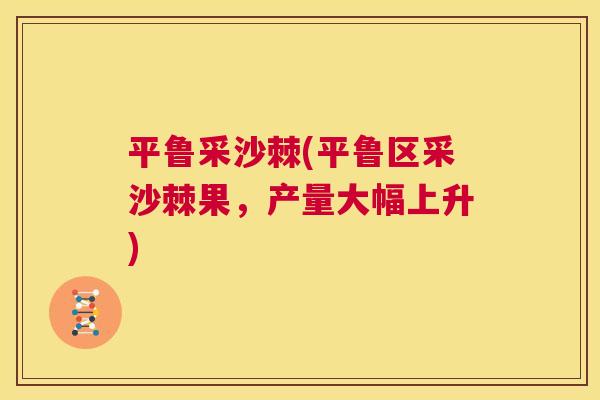 平鲁采沙棘(平鲁区采沙棘果，产量大幅上升)
