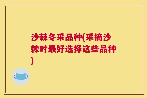 沙棘冬采品种(采摘沙棘时最好选择这些品种)