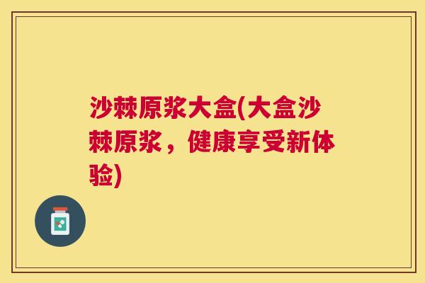 沙棘原浆大盒(大盒沙棘原浆，健康享受新体验)