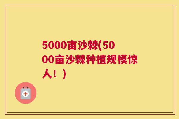5000亩沙棘(5000亩沙棘种植规模惊人！)