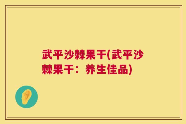 武平沙棘果干(武平沙棘果干：养生佳品)
