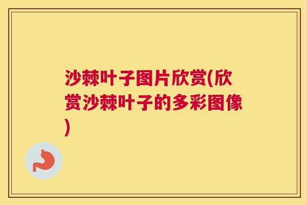 沙棘叶子图片欣赏(欣赏沙棘叶子的多彩图像)