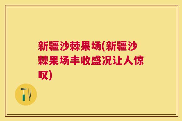 新疆沙棘果场(新疆沙棘果场丰收盛况让人惊叹)