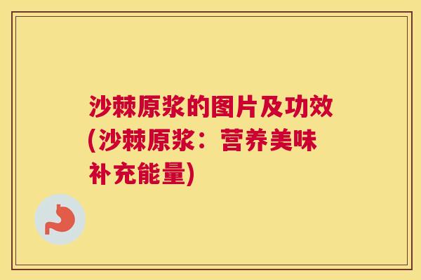 沙棘原浆的图片及功效(沙棘原浆：营养美味补充能量)