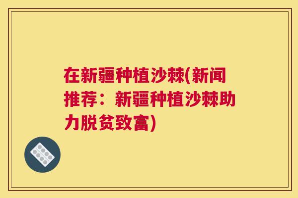 在新疆种植沙棘(新闻推荐：新疆种植沙棘助力脱贫致富)