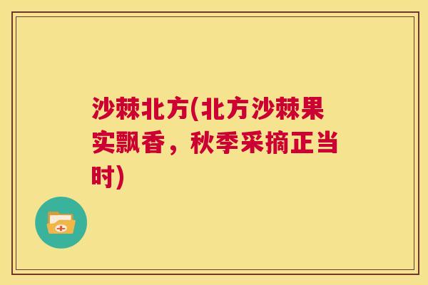 沙棘北方(北方沙棘果实飘香，秋季采摘正当时)