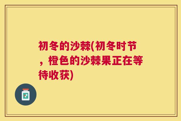 初冬的沙棘(初冬时节，橙色的沙棘果正在等待收获)