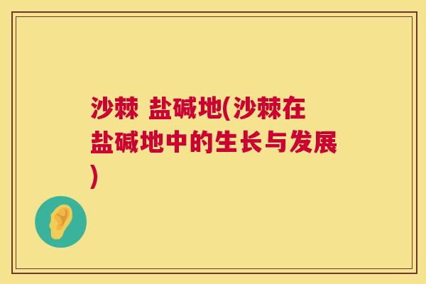 沙棘 盐碱地(沙棘在盐碱地中的生长与发展) 沙棘 盐碱地(沙棘在盐碱地中的生长与发展)