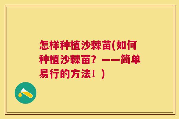 怎样种植沙棘苗(如何种植沙棘苗？——简单易行的方法！)