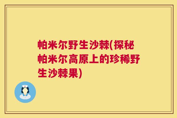帕米尔野生沙棘(探秘帕米尔高原上的珍稀野生沙棘果)