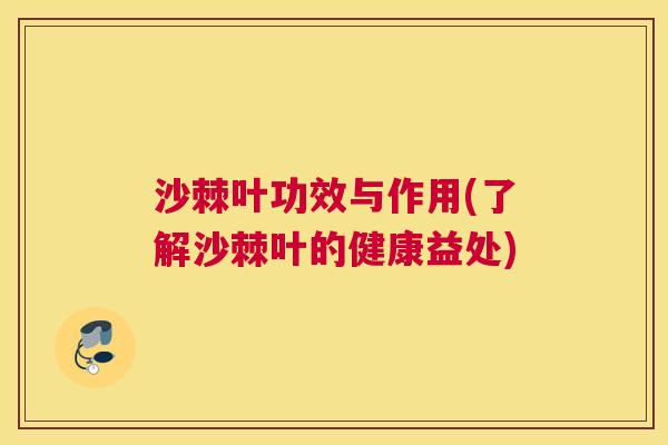 沙棘叶功效与作用(了解沙棘叶的健康益处)