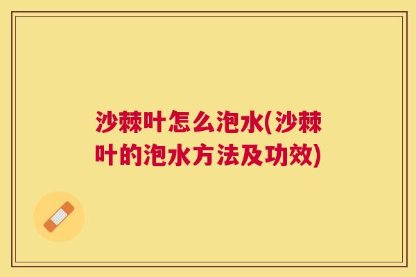 沙棘叶怎么泡水(沙棘叶的泡水方法及功效)