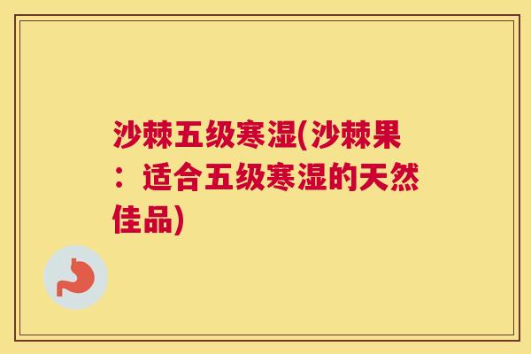 沙棘五级寒湿(沙棘果：适合五级寒湿的天然佳品)