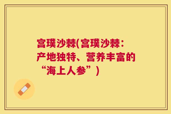 宫璞沙棘(宫璞沙棘：产地独特、营养丰富的“海上人参”)