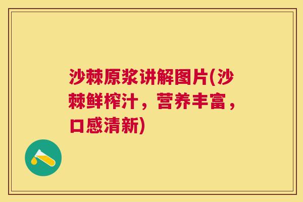 沙棘原浆讲解图片(沙棘鲜榨汁，营养丰富，口感清新)