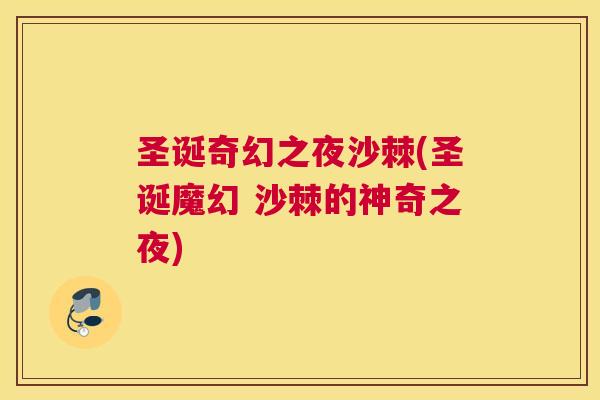 圣诞奇幻之夜沙棘(圣诞魔幻 沙棘的神奇之夜)