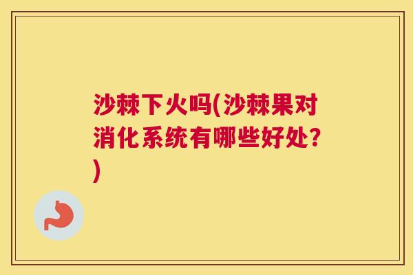 沙棘下火吗(沙棘果对消化系统有哪些好处？)